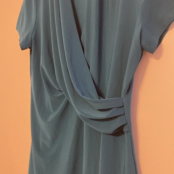 Women's Teal Wrap Top - Picture 3 of 6